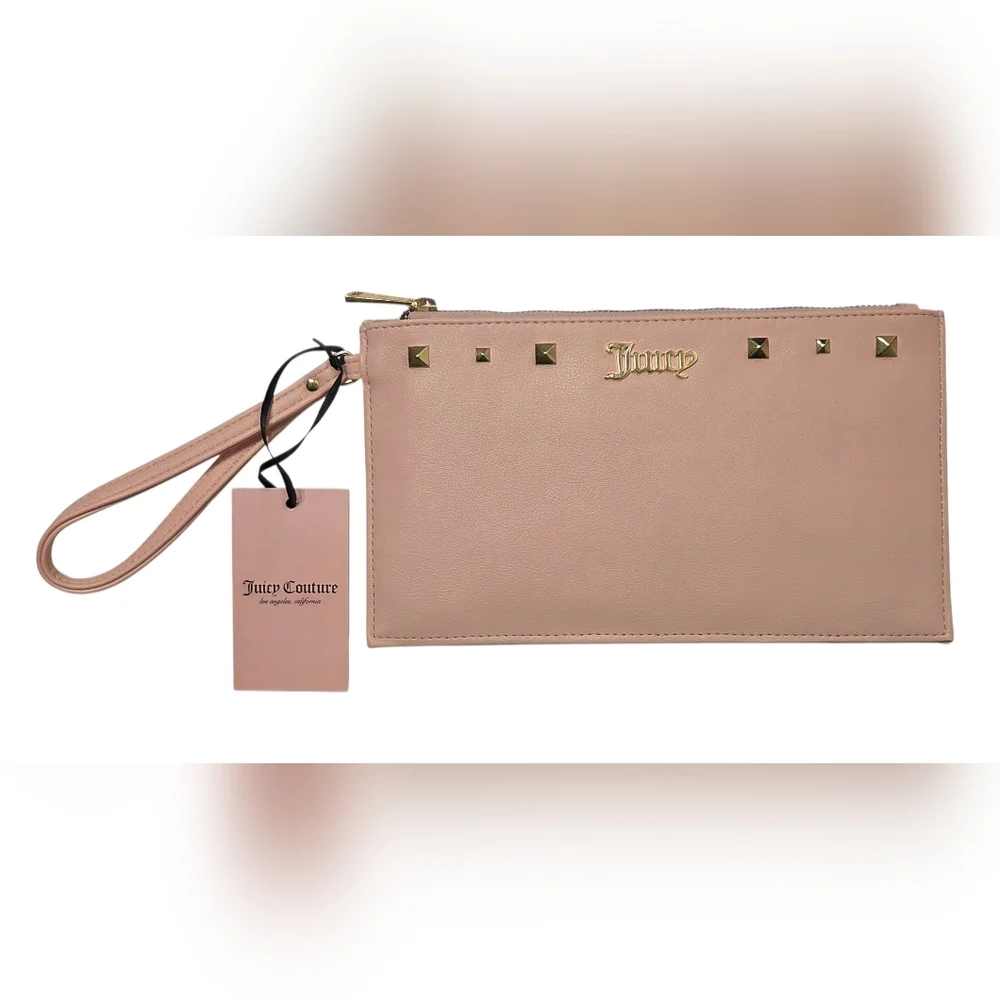 Juicy Couture Macaroon All Out of Love Pink Wristlet Pouch Wallet Bag - New